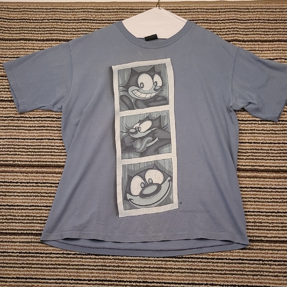 Changes Other - FELIX The Cat Photobooth Changes Cotton USA Blue Grey T Shirt‎ Mens XL VTG 90s